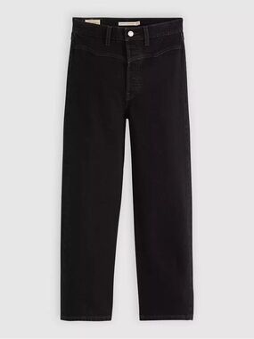 Levi's Women's Ribcage Western Yoke Jeans with No Back Pocket in Black, size 30